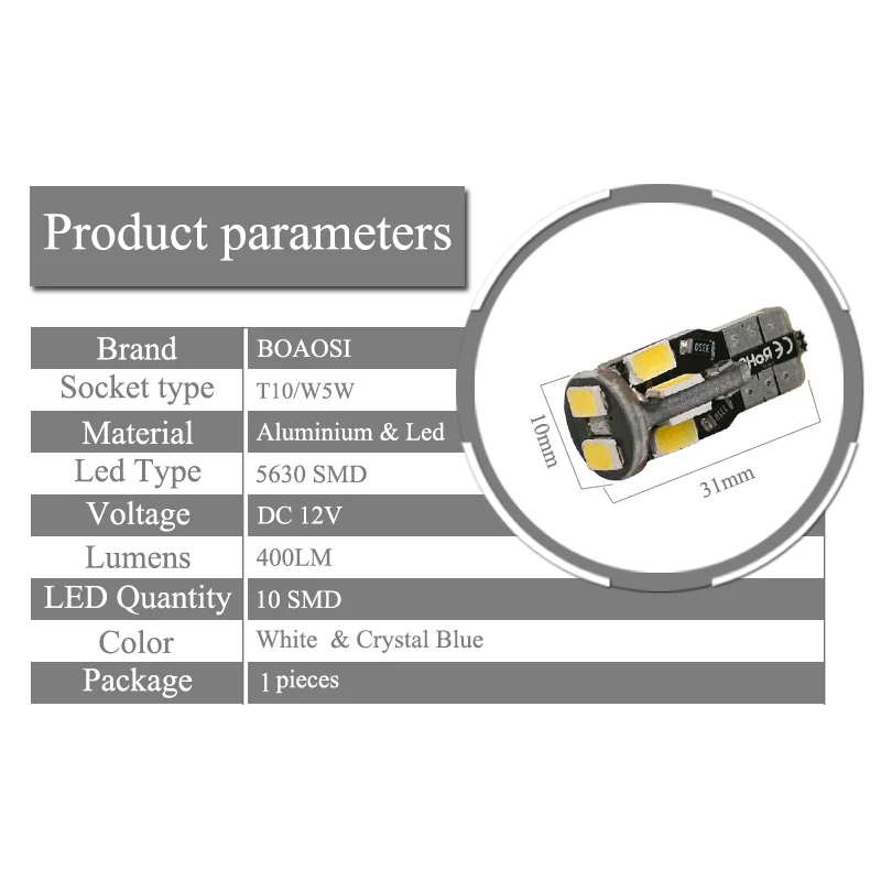 1x T10 5630SMD яркий белый светодиодный светильник номерного знака для KIA RIO K2