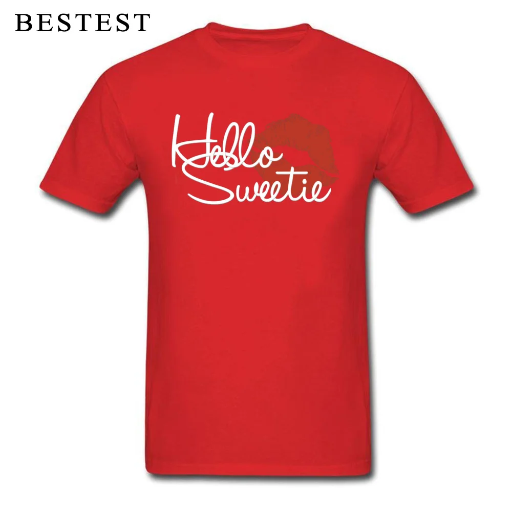 Мужская футболка с надписью Hello Sweet синяя в стиле хип хоп гордыня рокабилли рок н