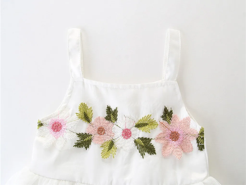 Toddler Kids Baby Girls Clothing Flower Princess Sleeveless Tulle Suspender Lacing Dress Birthday Party Outfits | Детская одежда и