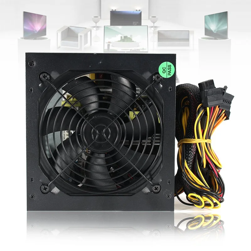 600 Вт ТИХИЙ 120 мм вентилятор ATX 12V 4/8 pin PC блок питания модульный SLI освещенный для