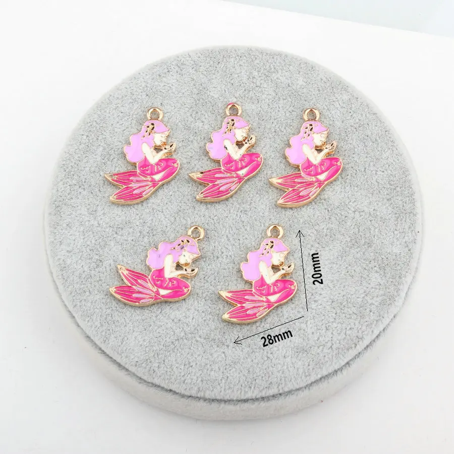 Корень 10 шт./упак. Прекрасная Русалка плавающий эмаль капли масла амулеты