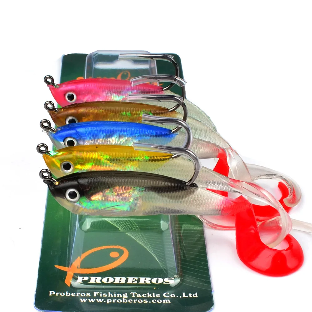 

5 Pcs/lot Carp Fishing Lure 10cm/14.7g Silicone Bait Fishing Shad Fishing Worm Swimbaits Jig Head Soft Lure Fly Fishing Gear