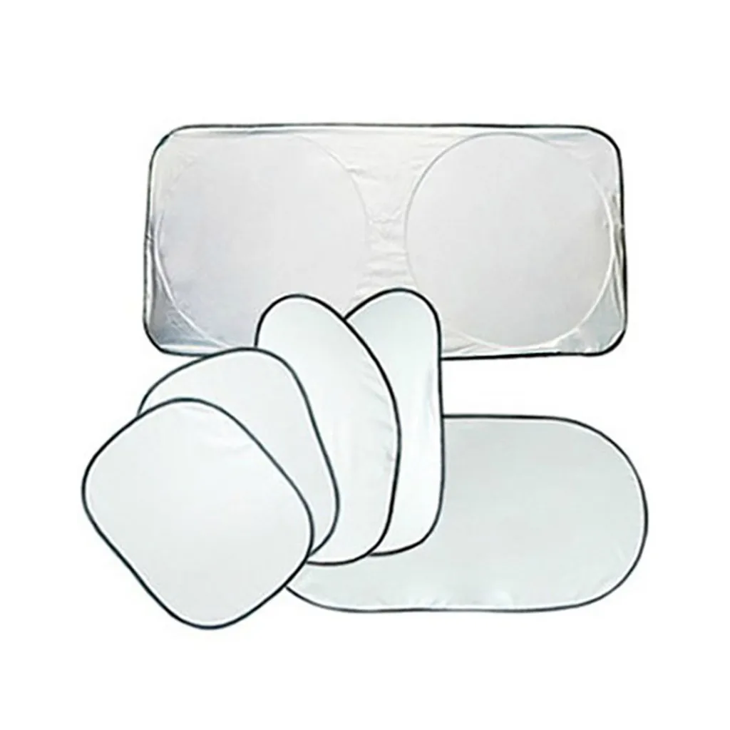 6 шт. автомобильные солнцезащитные козырьки складные серебряные светоотражающие