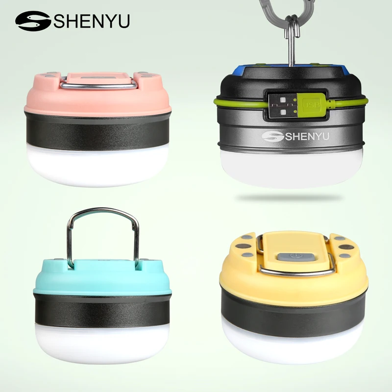 SHENYU миниатюрный светодиодный фонарь для кемпинга с перезаряжаемой батареей ААА