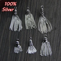 925 sterling silver snake chain tassel earring pendant fashion vintage charms accessories bracelet necklace diy jewelry making