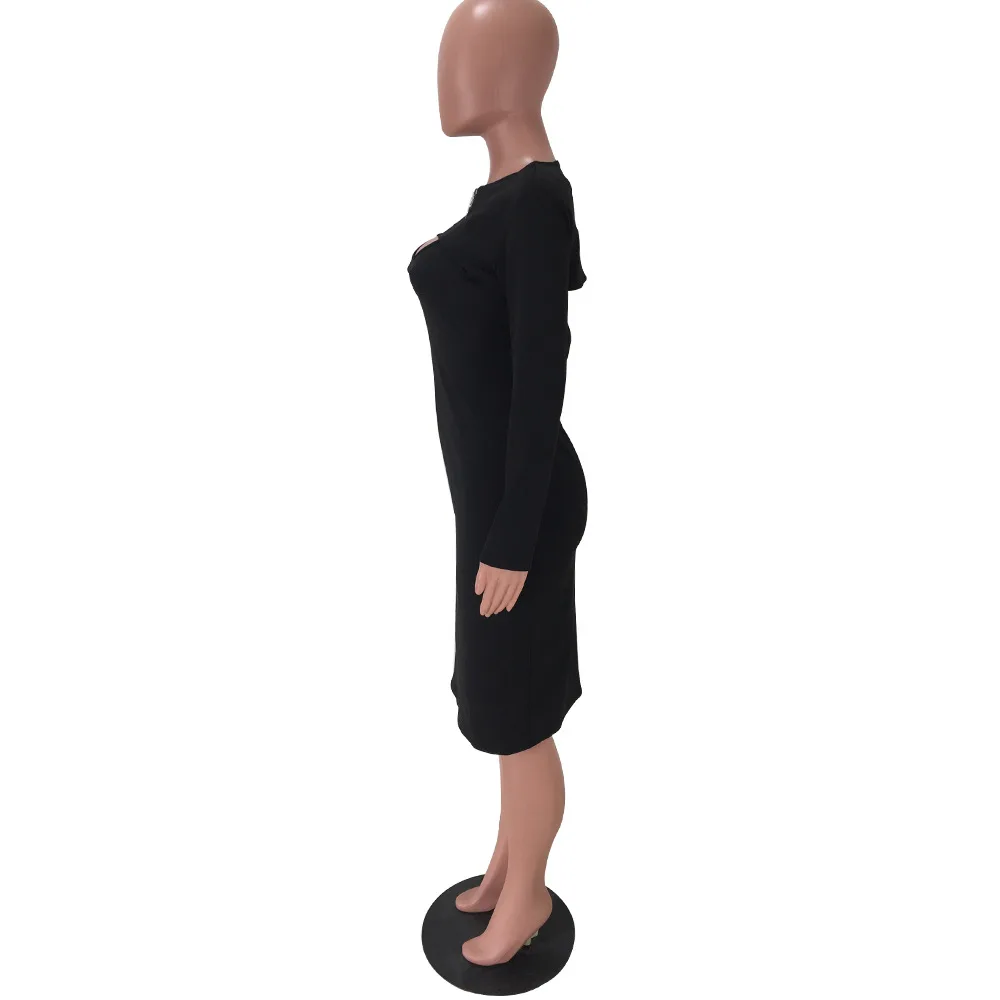 

female dress new arrival solid hollow out woman dresses knee-length sheath slim fashion 2021 gothic clothes party club casual