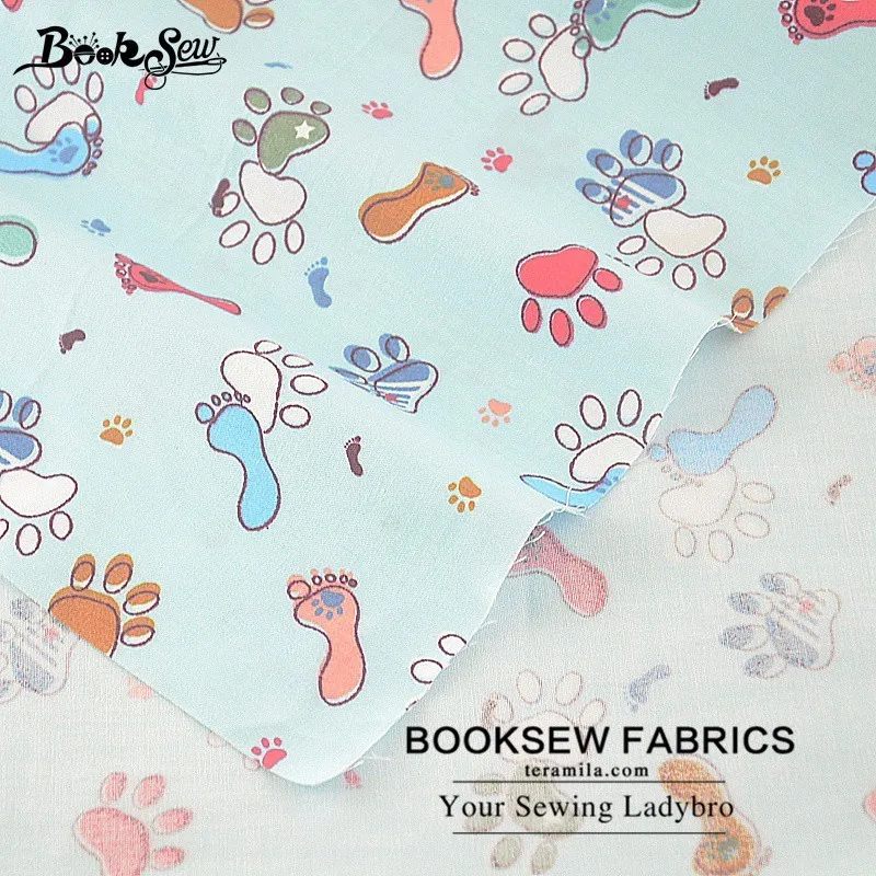 Booksew 100% хлопчатобумажная саржевая ткань с принтом ног для шитья простыни