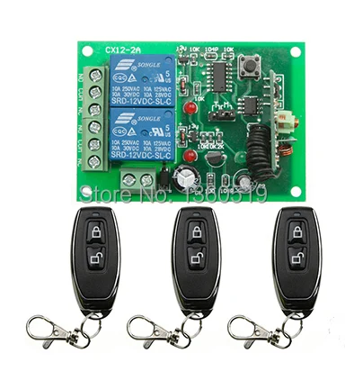 DC12V 2CH 10A RF беспроводной пульт дистанционного управления Переключатель teleswitch с 3