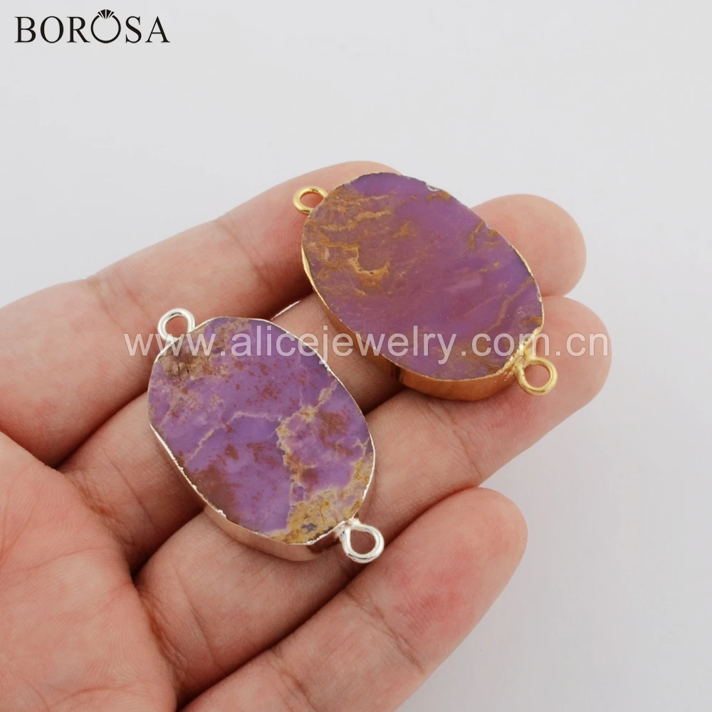 BOROSA 5 шт. свободной формы золотого цвета мусковит сугилит разъем двойные подвески
