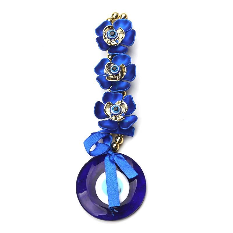 1 шт. 19 см длина золотистого цвета акриловый бисер цепочка синий цветок кулон