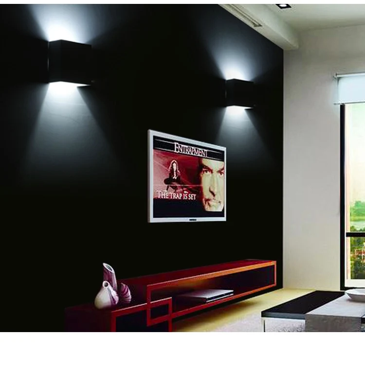 

Elegant hand made gypsum wall light, plaster wall lamp, G9 LED bulb 5W, Square wall lamp with up and down light, LED wall light