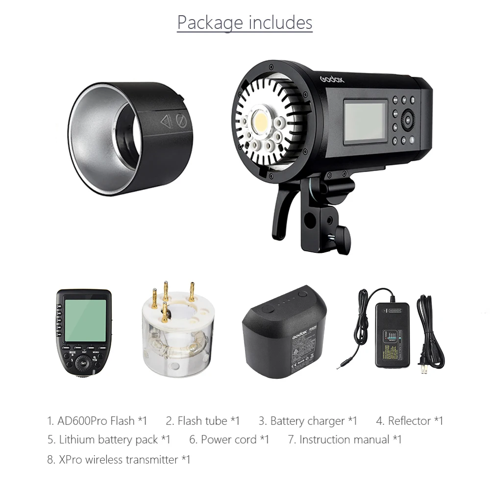 Godox AD600Pro 600Ws ttl HSS Flash 2 4 г X Системы встроенный литий-на Batterie Bowens горе с XPro передатчик