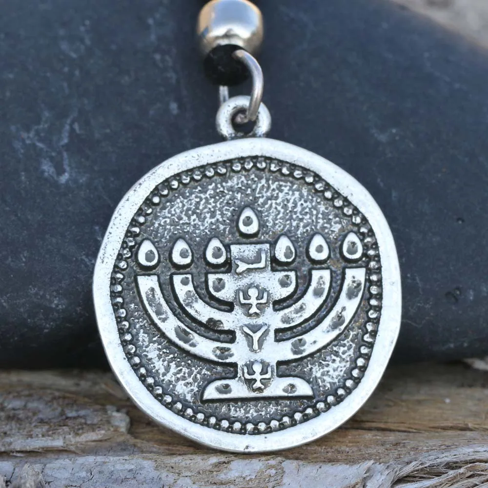 MenorahA262 Мужское ожерелье Menorah Judaica подсвечник кулон иврит Ханука подарок Израиль шекель эмблема Религиозные ювелирные изделия A262 - Окраска металла: MenorahA262