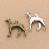 5pcs antique bronze silver plated dog charms pendants for jewelry making bracelet accessories diy handmade craft 18x21mm