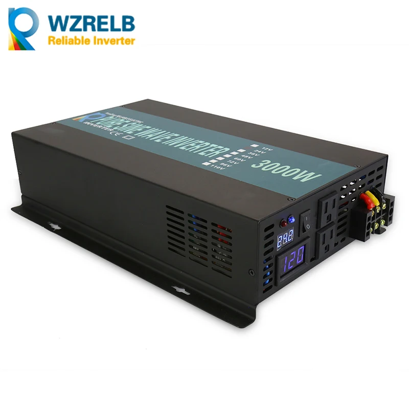 Pure Sine Wave Inverter 3000W Solar Panel Inverter Power Supply 12V/24V/36V/48V DC to 100V/110V/120V/220V/230V/24V AC Converter