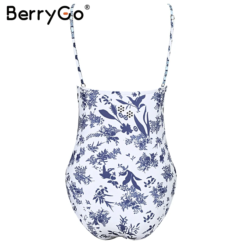 BerryGo открытая спина сексуальный купальник женский Повседневный на бретельках