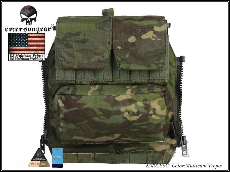 MCTP Emerson gear Back Pack на молнии панель для AVS JPC2.0 CPC Emerson тактический страйкбол Wargame Combat gear EM9286 мультикам койот черный - Цвет: MCTP