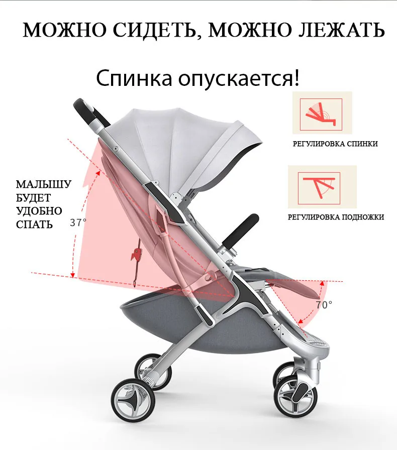 Горячая Mom-M19 коляска с высоким пейзажем может сидеть или складываться детская коляска светильник коляска может взять самолет Россия