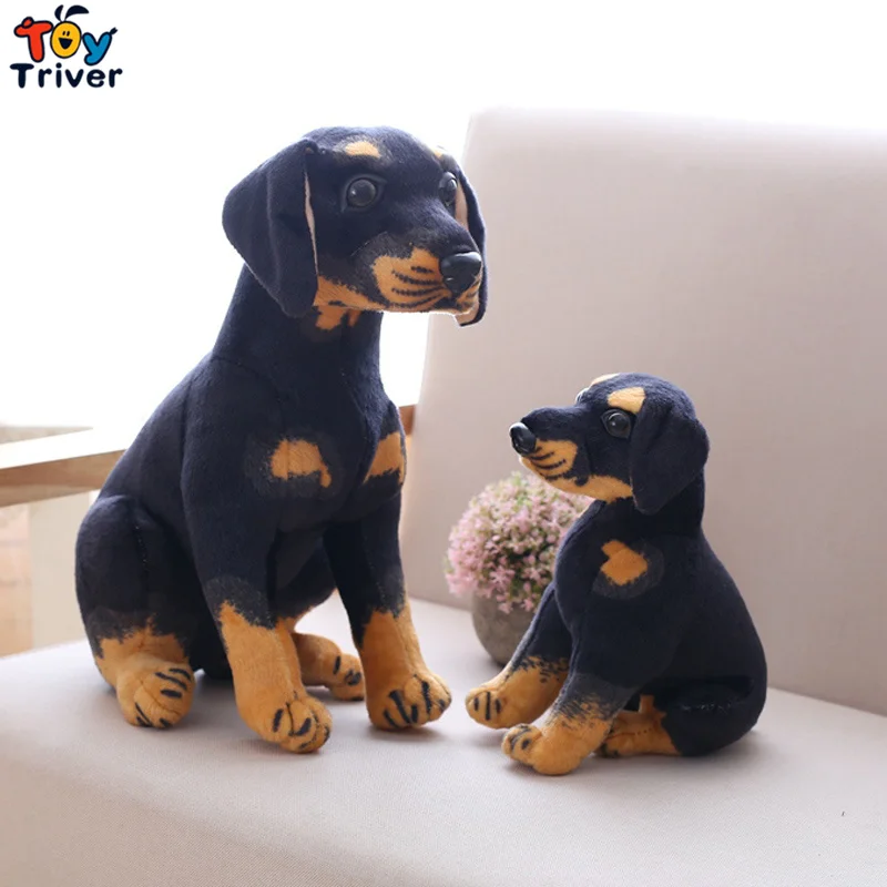 kawaii Plush Simulation Black Dog Puppy Toys Stuffed Animal Doll Kids Baby Children Birthday Gift Present Home Shop Decor | Игрушки и