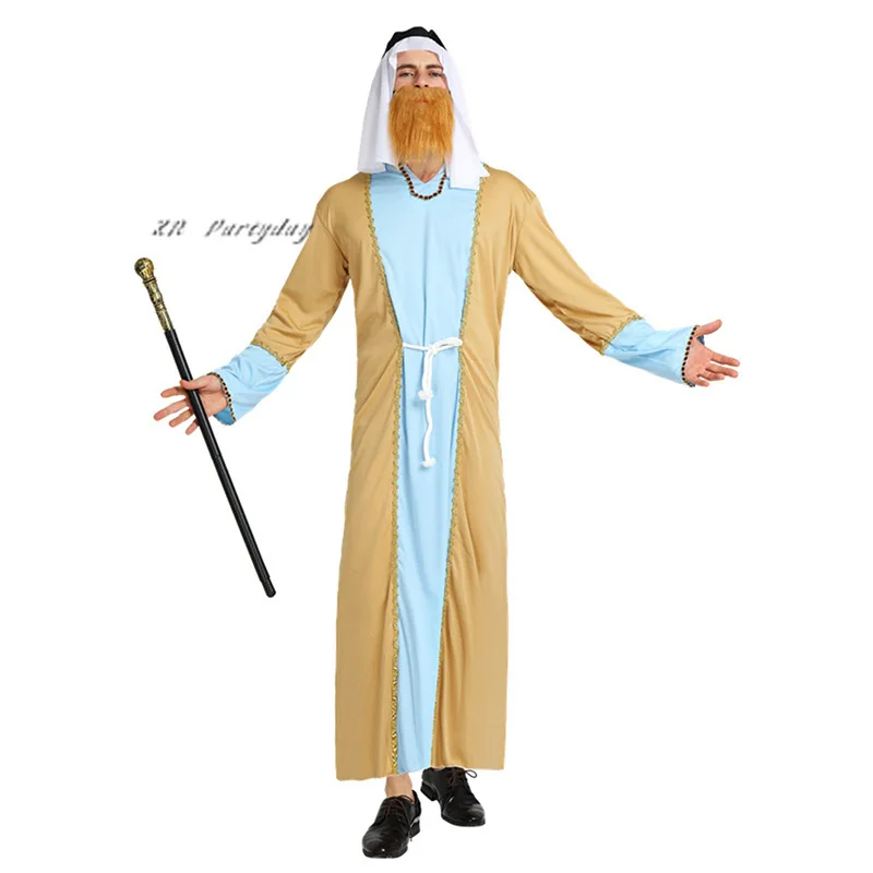 

Adults Men Arab King Dubai Prince Cosplay Robe Role Play Masquerade Party Christmas halloween costume Fancy Dress