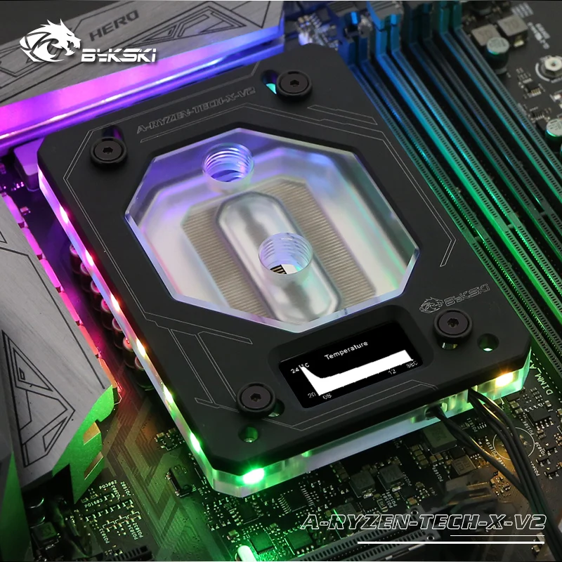 Bykski A-RYZEN-TECH-X-V2 процессор водяного охлаждения блок для AMD AM3 AM4 TR4 черный