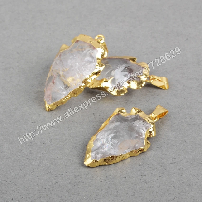 BOROSA 5 шт./лот стрелы золотой цвет белый кварцевый кулон из бисера ювелирные