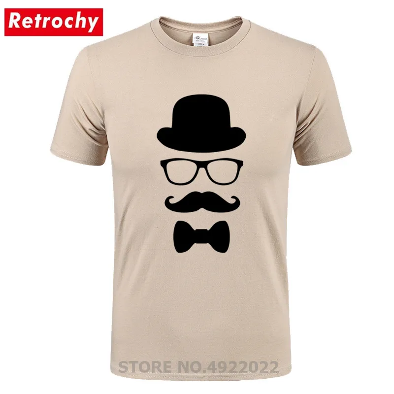 Breaking Bad "Old School" силуэт Футболка веселый принт усы и рубашки с галстуком