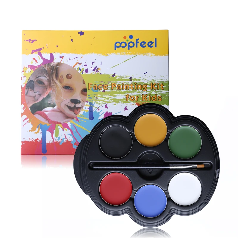 Краска для тела Popfeel 6 цветов Радужная неоновая УФ светящаяся палитра пигментов