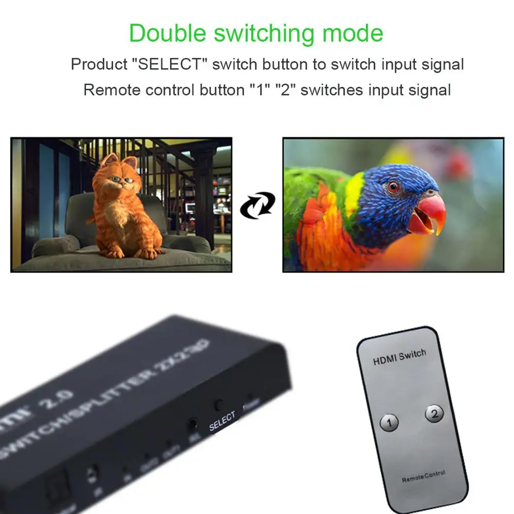 4K 2X2 HDMI 2 0 переключатель/разветвитель с поддержкой 4K60Hz RGB/YUV 4:4:4 Поддержка ИК