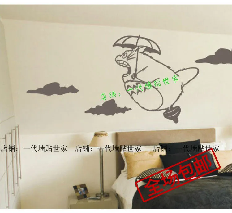 Милые наклейки на стену Totoro Miyazaki chinchillas настенные для спальни ТВ|wall sticker cartoon|stickers