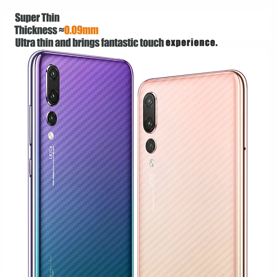 5 шт./лот 3D углеродного волокна наклейка на заднюю часть для huawei P30 P20 Pro Lite Коврики