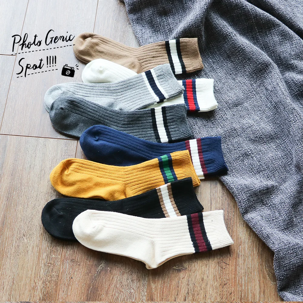 2017 осенние и зимние хлопковые толстые носки для мужчин женщин двухполосные