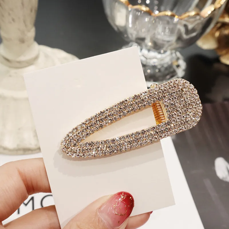 B BlingBling металлические стразы аксессуары для волос для женщин геометрический золотистый заколки для волос для девочек жемчужные Заколки Для Волос - Цвет: B