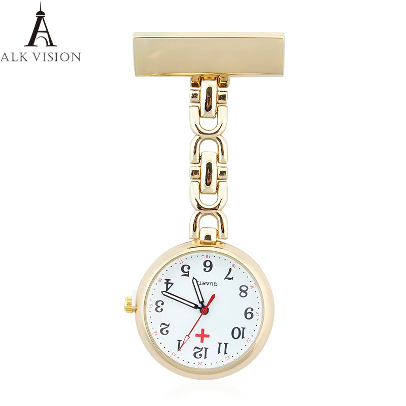 

ALK VISION Fob Nurse Pocket Watch Brooch Medical Watch Pendants Unisex Stationary Rose Gold Top Brand Quartz Silver 2019 Women