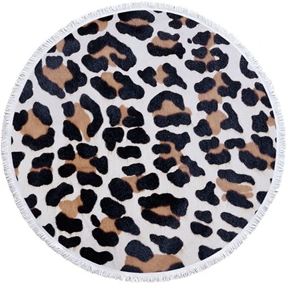 Beach towel8 Круглое пляжное полотенце с рисунком леопарда и тигра с кисточками из микрофибры 150 см, летний коврик для плавания и пикника, гобелен, одеяло для путешествий - Цвет: Beach towel8