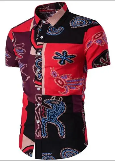 Shirt NO.2 Мужская рубашка Новая Мужская модная Льняная мужская рубашка Повседневная тонкая льняная рубашка с коротким рукавом мужская гавайская рубашка больших размеров - Цвет: Shirt NO.2