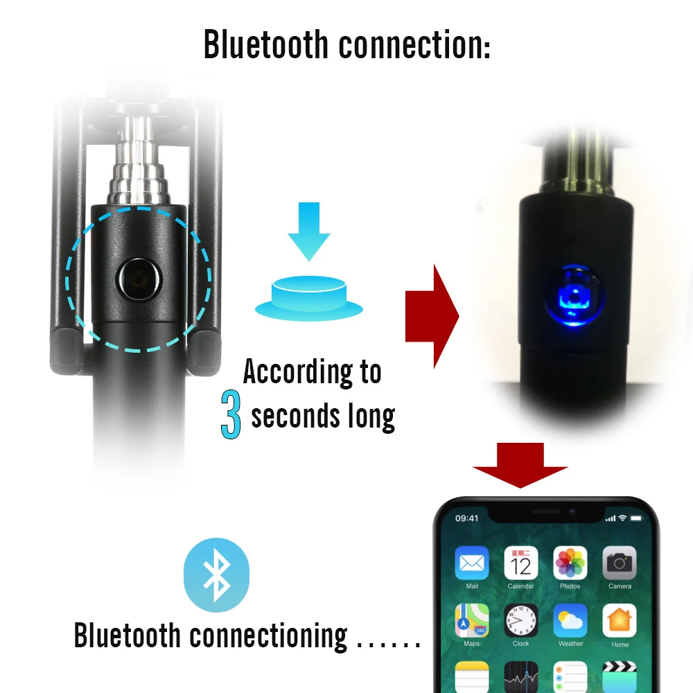 Универсальный Беспроводной Bluetooth селфи палка для iPhone 11 Pro Max XR 8 7 Прохладный Mini