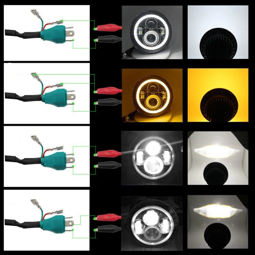 Светодиодные фары CO LIGHT 7 &quot 80 Вт H4 ближнего и дальнего света с ангельскими