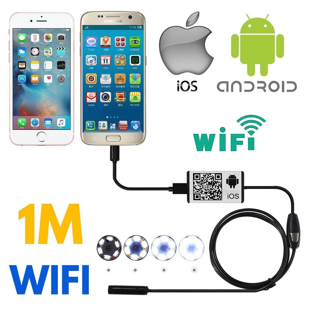 Диагностический инструмент 8 мм эндоскоп Wifi iOS камера Android 720P Iphone бороскоп