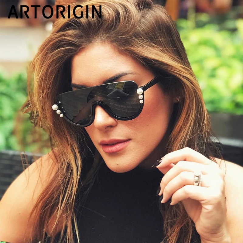 Vintage Women Sunglasses Brand Designer One Lens Half Frame Mirror Female Shades Pearl Sun Glasses Oculos | Аксессуары для одежды