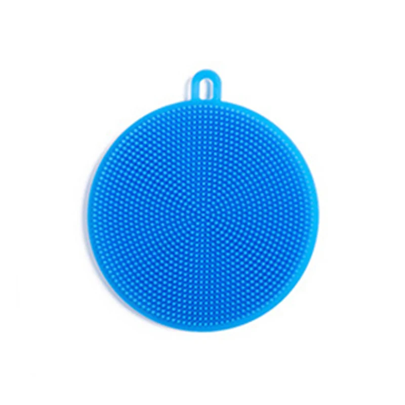 blue 1 шт Волшебные многофункциональные 6 цветов чистящие щетки силиконовые чистящие накладки сковорода легко моющаяся щетка для чистки кухни - Цвет: blue