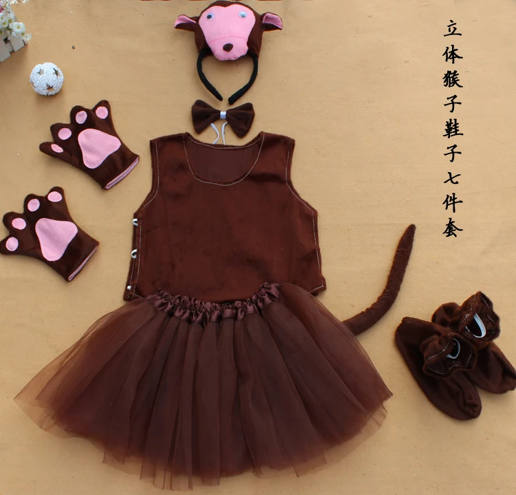 Детский костюм обезьяны для Хэллоуина вечеринки косплея мальчика девочки