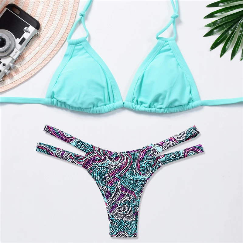 

Floral Print Bikini Push up Vintage Swimsuit For Women Retro Swimwear Bathing Suit Biquinis Ruffle Swim Suit Padded Beachwear