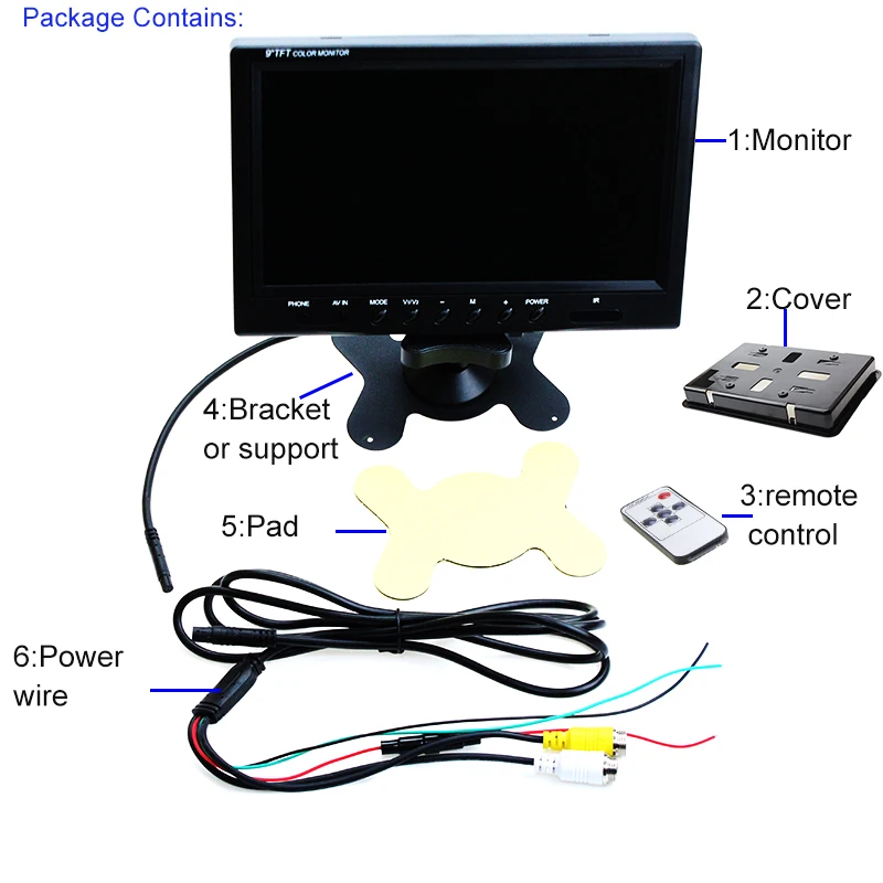 HaiSunny Новый Автомобильный HD 800x480 9 дюймов цветной TFT ЖК экран монитор заднего вида