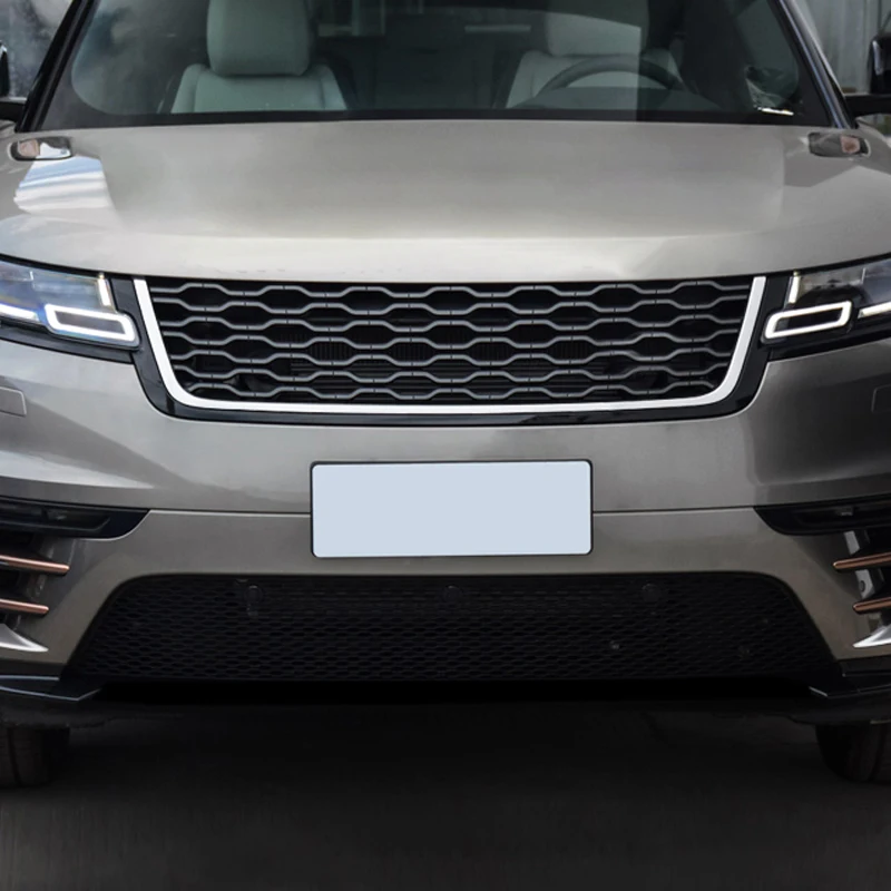 Для Land Rover Range Rover Velar матовый Наружный боковой передний капот из нержавеющей стали Центральная решетка решетчатый каркас 1 шт