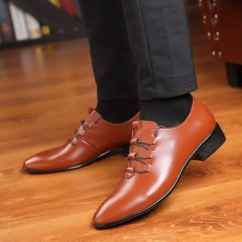 OSCO/модные кожаные мужские модельные туфли официальная Мужская обувь в деловом