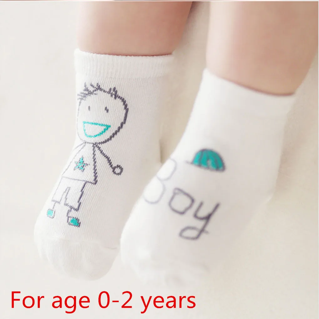 For age 0-2 years Милые носки для малышей Детские носки для девочек и мальчиков, хлопковые осенние нескользящие носки для новорожденных теплые носки-тапочки для маленьких мальчиков и девочек - Цвет: For age 0-2 years