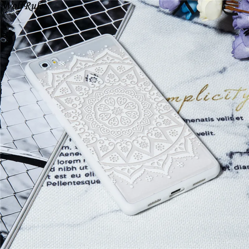 BaiTYH Тисненый кружевной чехол huawei P8 Lite, Твердый чехол из поликарбоната, прозрачный рельефный ретро-чехол с цветами для huawei P8 Lite, чехол huawei ALE-L21 5,0" - Цвет: BaiTYH
