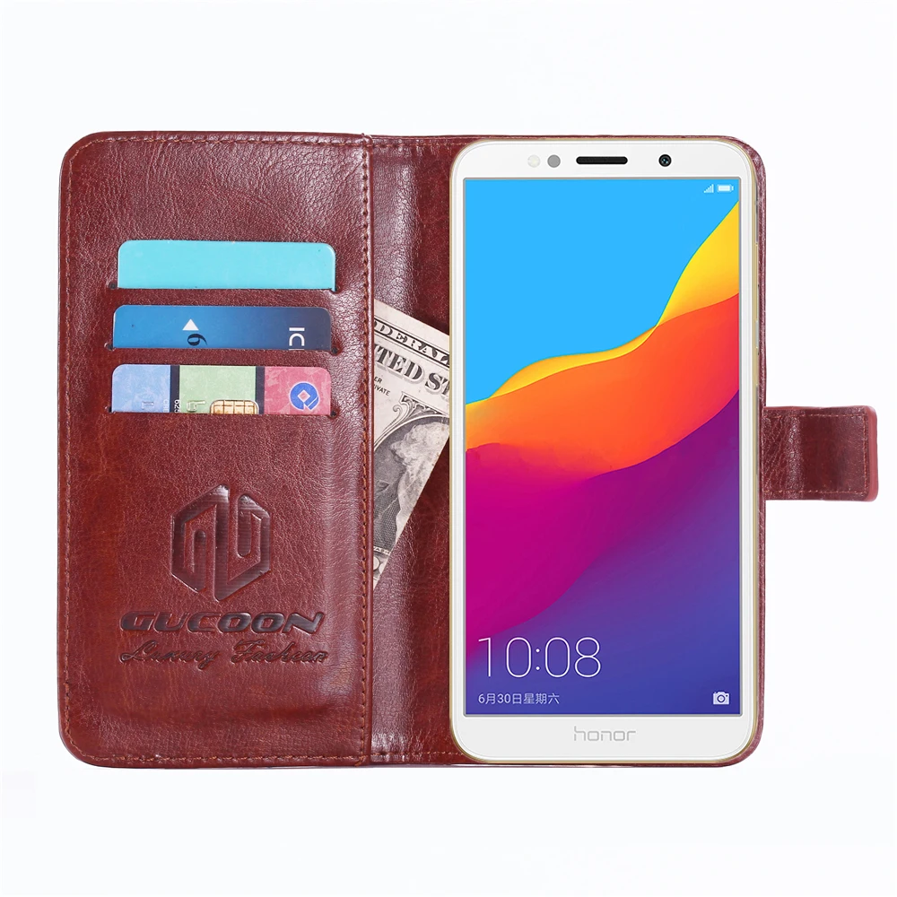 GUCOON винтажный кошелек чехол для Huawei Honor 7 S Honor Play 7 из искусственной кожи Классический чехол с откидной крышкой Магнитный Модный чехол