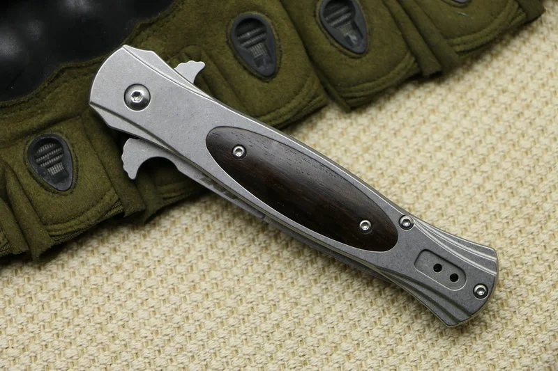 LOVOCOO 440C blade Steel ebony handle Flipper folding knife Outdoor camping hunting pocket fruit knives EDC tools survival | Инструменты